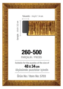 Rám na puzzle 48x34cm zlatý (5703)