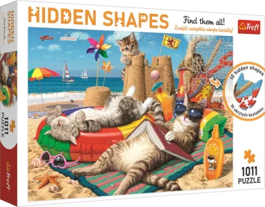 Puzzle Hidden Shapes: Kočičí prázdniny 1011 dílků