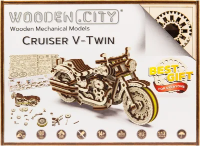 3D puzzle Motocykl Cruiser V-Twin 168 dílů