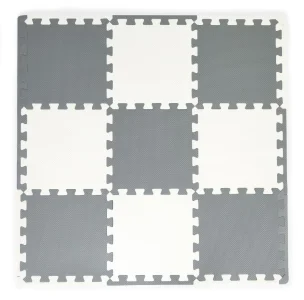 Pěnové puzzle šedo-bílé s okraji