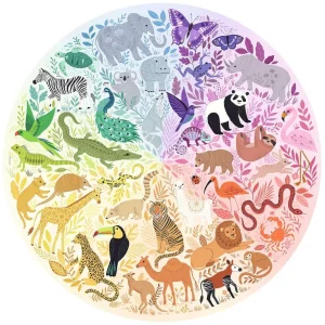 Kulaté puzzle Kruh barev: Zvířata 500 dílků