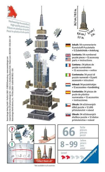 Ravensburger 3D puzzle Mini Empire State Building 66 dielikov