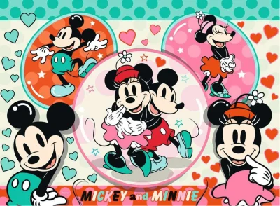 Puzzle Mickey a Minnie: Vysněný pár XXL 150 dílků