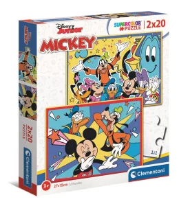 Puzzle Mickey sa baví s kamarátmi 2x20 dielikov