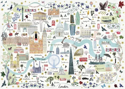 Puzzle Mapa Londýna 1000 dílků