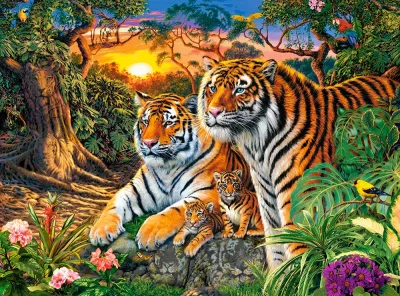 Puzzle Tygří rodina 2000 dílků