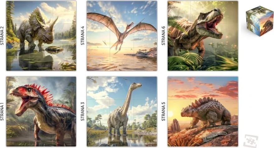 Hlavolam  Magic Cube Magická kocka 3x3 - dinosaury