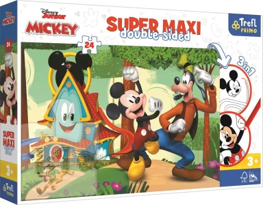 Oboustranné puzzle Mickeyho klubík SUPER MAXI 24 dílků