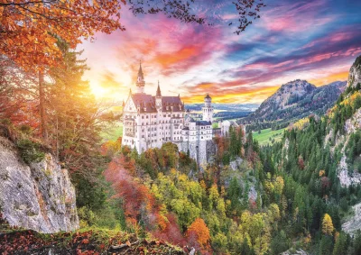 Puzzle Pohled na zámek Neuschwanstein, Německo 500 dílků