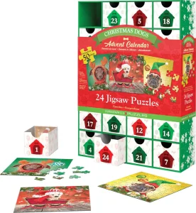 Puzzle Adventní kalendář: Vánoční pejsci 24x50 dílků