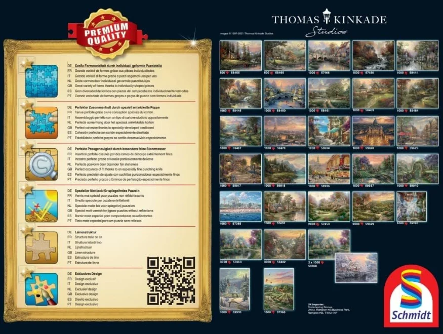 Puzzle Schmidt 1000 dielikov Thomas Kinkade - Pokojná vinica