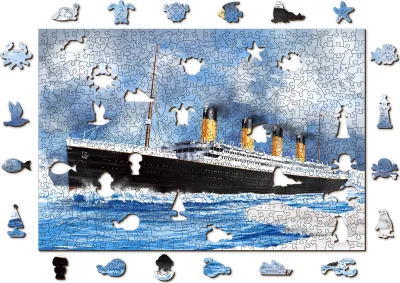 Dřevěné puzzle Titanic 2v1, 505 dílků EKO