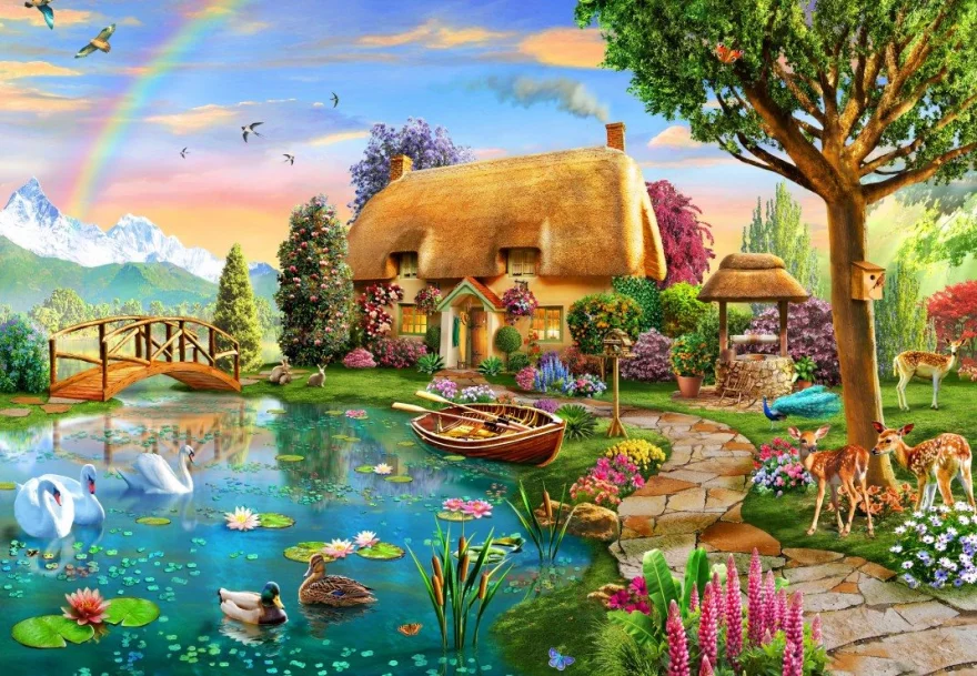 BLUEBIRD Puzzle Chata pri jazere 1000 dielikov