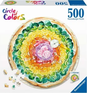 Okrúhle puzzle Kruh farieb: Pizza 500 dielikov