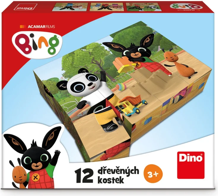 Dino Obrázkové kocky Bing, 12 kociek
