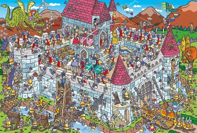 Puzzle Pohled do rytířského hradu 200 dílků