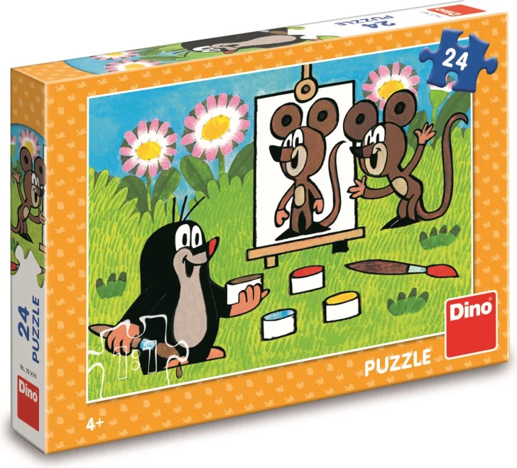 Dino Puzzle Krtko maliarom 24 dielikov