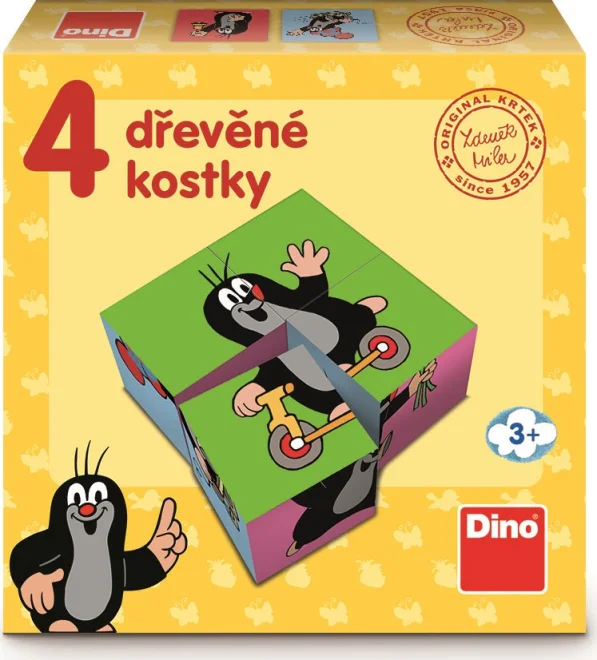 Dino Obrázkové kocky Krtko, 4 kocky