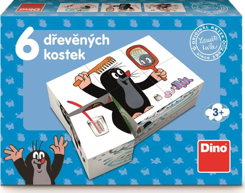 Dino Obrázkové kocky Krtko, 6 kociek