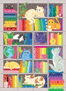 Puzzle Vyšívaná deka: Duhové kočky 1000 dílků