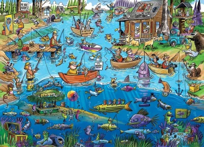 Puzzle DoodleTown: Na rybách 1000 dílků