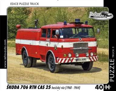 Puzzle TRUCK č.5 Škoda 706 RTH CAS 25 hasičský vůz (1960-1964) 40 dílků