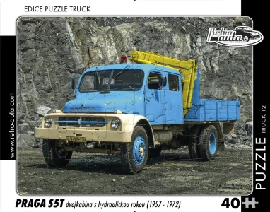 Puzzle TRUCK č.12 Praga S5T dvojkabina s hydraulickou rukou (1957-1972) 40 dílků