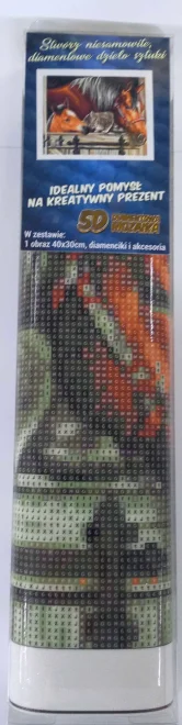 Norimpex Diamantové maľovanie Kone s mačkou 40x30cm