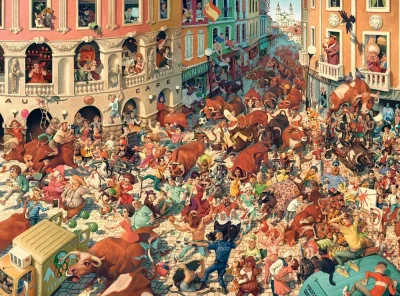 Puzzle Art Collection: Býčí běh v Pamploně 3000 dílků
