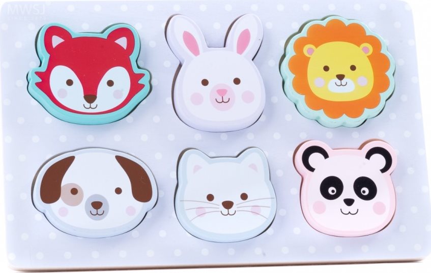 MWSJ Dřevěná vkládačka Pastelová zvířátka