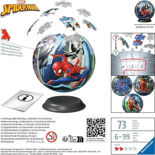 Ravensburger 3D Puzzleball Spiderman 73 dielikov