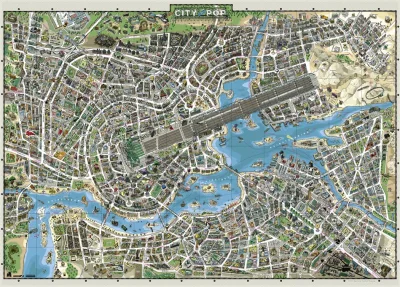 Puzzle Map Art: Město popu 2000 dílků
