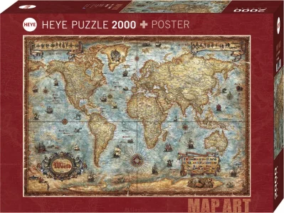 Puzzle Map Art: Svet 2000 dielikov