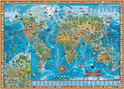 Puzzle Map Art: Úžasný svět 2000 dílků