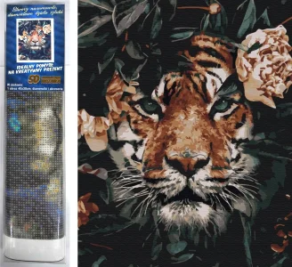 Diamantové malování Ukrytý tygr 30x40cm