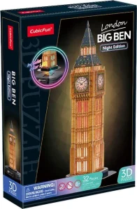 Svítící 3D puzzle Noční edice: Big Ben 32 dílků