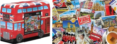 Puzzle v plechové krabičce Londýnský autobus 550 dílků