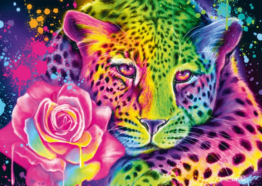 Schmidt Puzzle Neon: Leopard 1000 dielikov