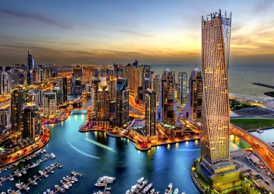 Puzzle Dubajský přístav v noci 1000 dílků