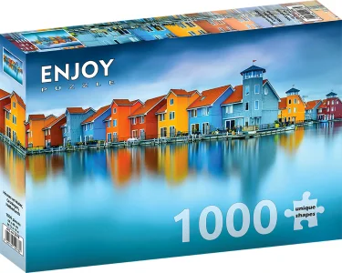 Puzzle Domčeky pri vode, Groningen, Holandsko 1000 dielikov
