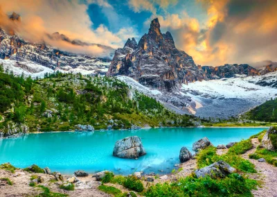 Puzzle Jezero Sorapis, Dolomity, Itálie 1000 dílků