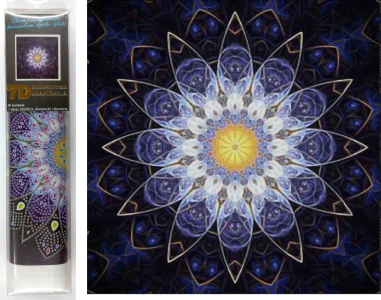 Diamantové maľovanie 7D Modrá mandala 30x30cm