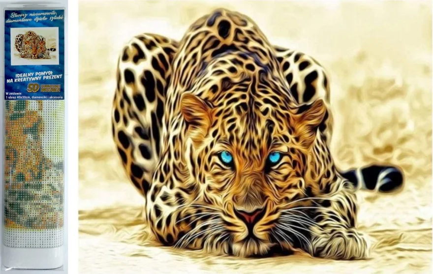 Norimpex Diamantové maľovanie Číhajúci leopard 40x30cm