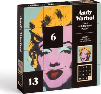 Posuvné dřevěné puzzle Andy Warhol: Marilyn 2v1 (16 dílků)