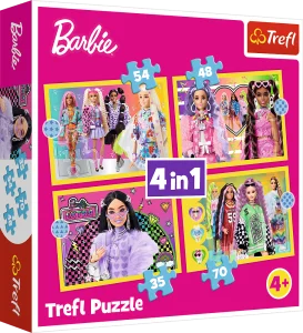 Puzzle Veselý svět Barbie 4v1 (35,48,54,70 dílků)