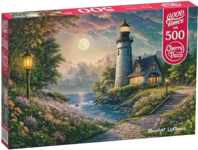Puzzle Cherry Pazzi 500 dielikov Maják v mesačnom svite