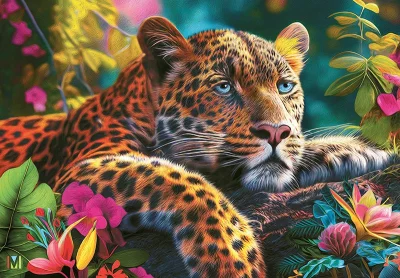 Puzzle Ležící leopard 500 dílků