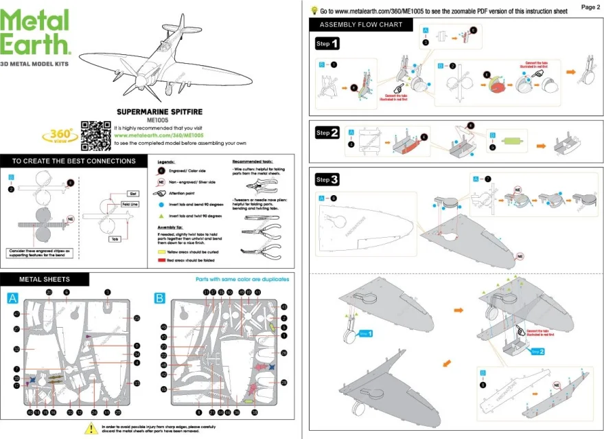METAL EARTH 3D puzzle Lietadlo Supermarine Spitfire