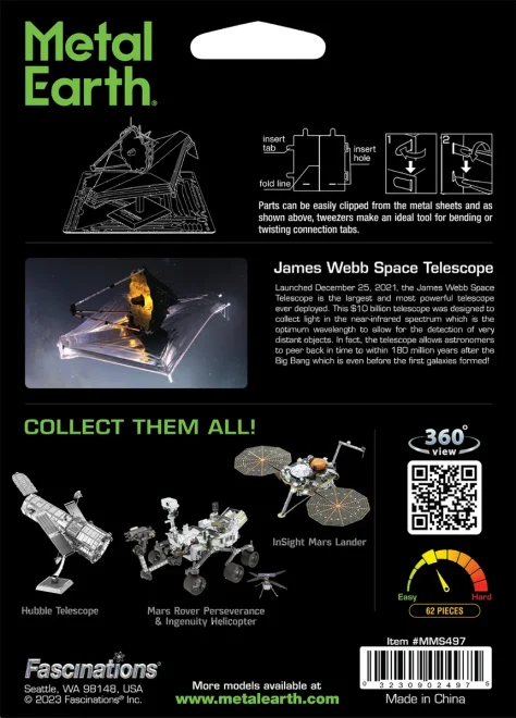 METAL EARTH 3D puzzle Teleskop Jamesa Webba