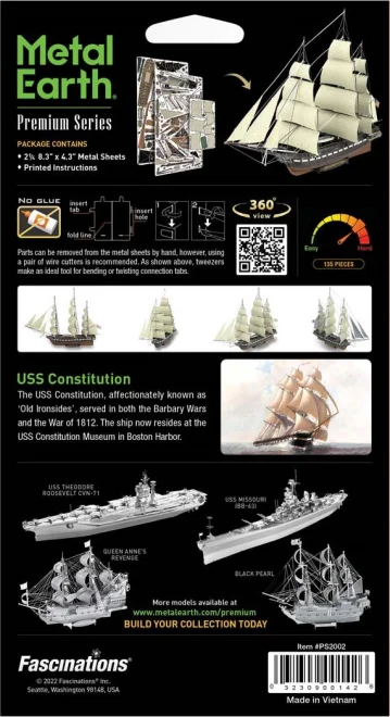 METAL EARTH 3D puzzle Premium Series: Loď USS Constitution